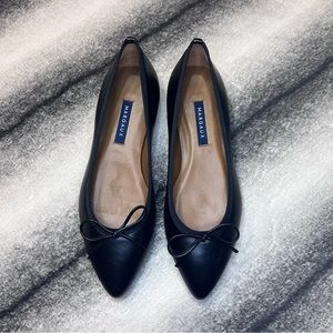 Margaux The Pointe Black Nappa Leather Point Toe Flats